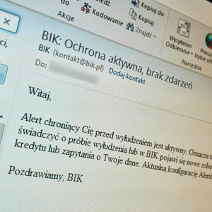 Alert SMS BIK to Twoje zabezpieczenie przed wyłudzeniem kredytu alert sms
