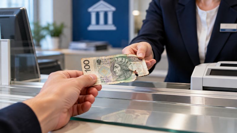Gdzie wymienić uszkodzony lub podarty banknot